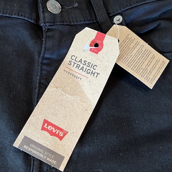 LEVIS Size 14 Long  32"Wx 42"L Dark Black Denim Stretch 5-Pkt MidRise $89 NEW - Picture 13 of 16